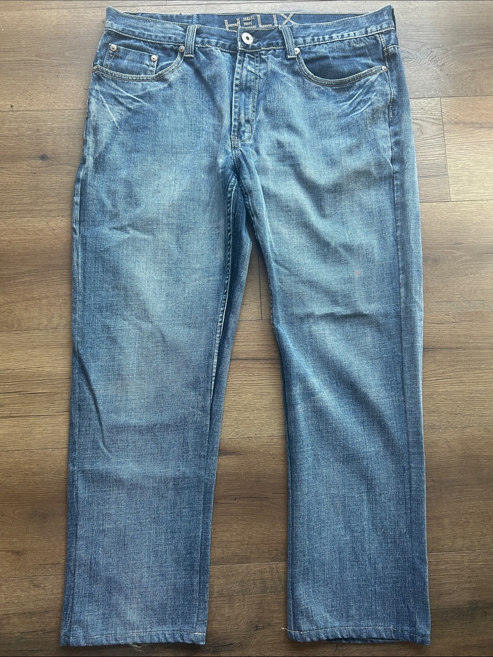 Helix Men's Medium Blue Straight-Leg Jeans !! Size 38